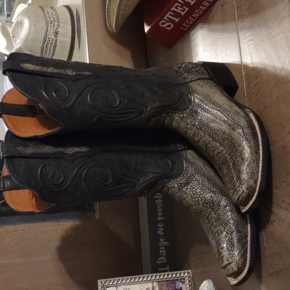 Women's ostrich cowboy boots